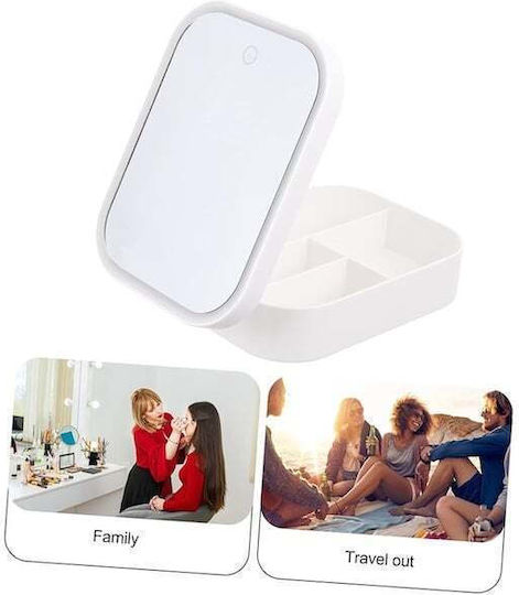 Organizator Cosmetice Cu Separatoare Alb 16.5x11.5x6cm
