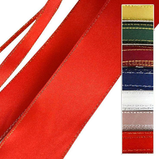 Satin Ribbon 23m Metallic Finish 10mm Red