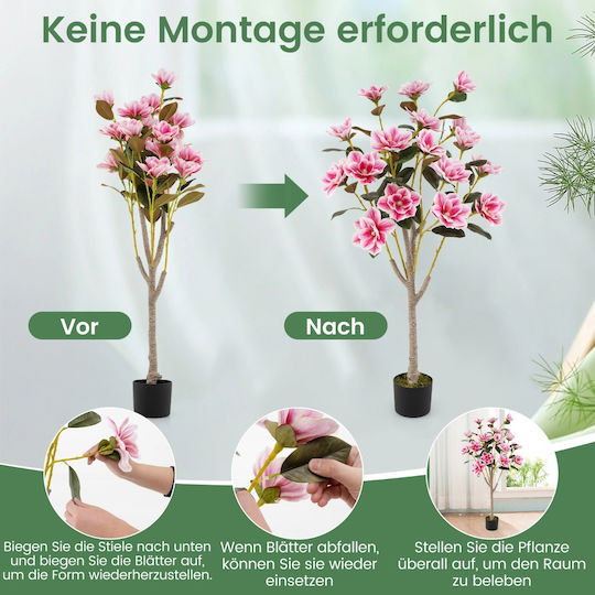Costway Künstlicher Magnolienbaum Blumen 90 cm Topf Hz10315pi-1 Costway Künstlicher Magnolienbaum Blumen 90 cm Topf Hz10315pi-1