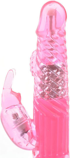 Usb Rechargeable Pink Color Rabbit Pearls Vibrator