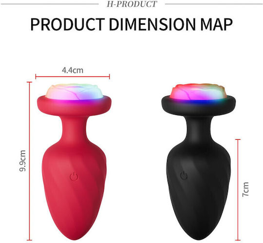 Anal Plug Vibration Remote Control Red