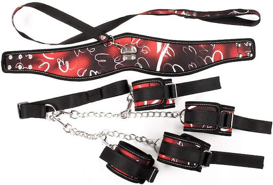 BDSM Set Cuffs & Collar Restraint Kits Black