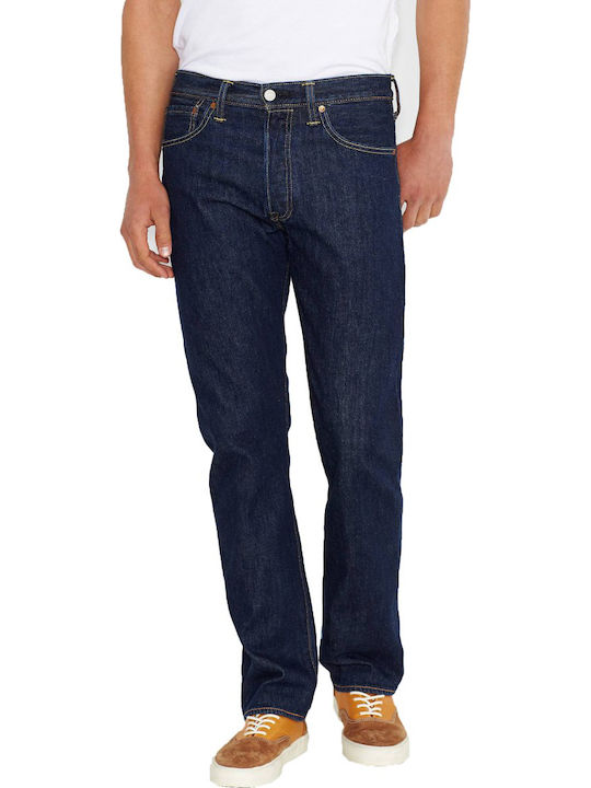 501 Men's Jeans Pants with Regular Straight Fit Dark Indigo
