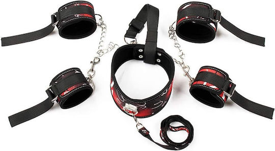 BDSM Set Cuffs & Collar Restraint Kits Black