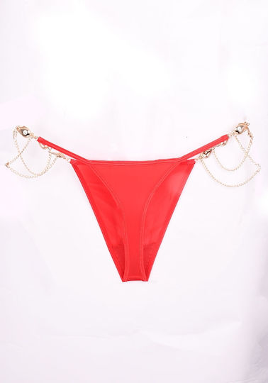 Sexy String Λεπτομέρειες Αλυσίδας Κόκκινο