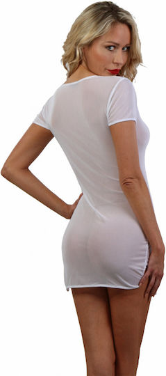 Rochie Scurtă Albă Clasică