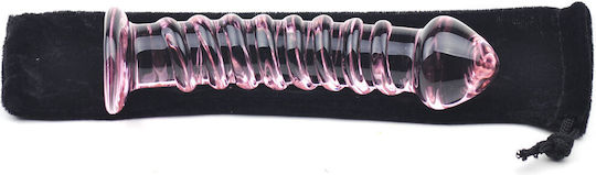 Pink Color Textured Glass Dildo
