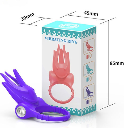 Vibe Ring Silicone Δαχτυλίδι Στύσης Δόνηση Πορτοκαλι