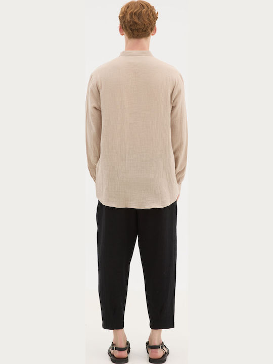 Long-sleeved Cotton Shirt Sand