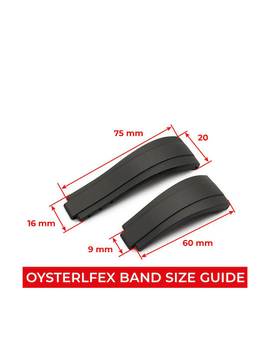 Silicone Strap 20mm Oysterflex Black Rolex