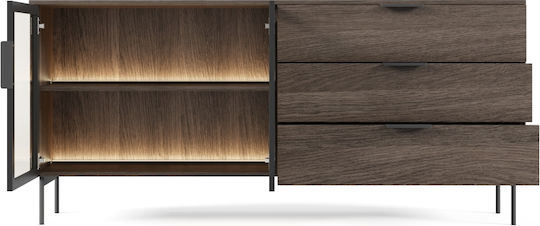 Μπουφές Lumi mit Schubladen Walnut 181x39x82cm