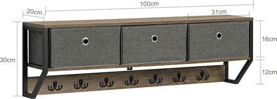 SoBuy Ξύλινη 14 Θέσεων 100x20x30cm