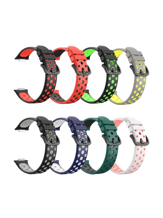 Huawei Watch Fit 2 Two-Tone Perforated Silicone Band Red+Black