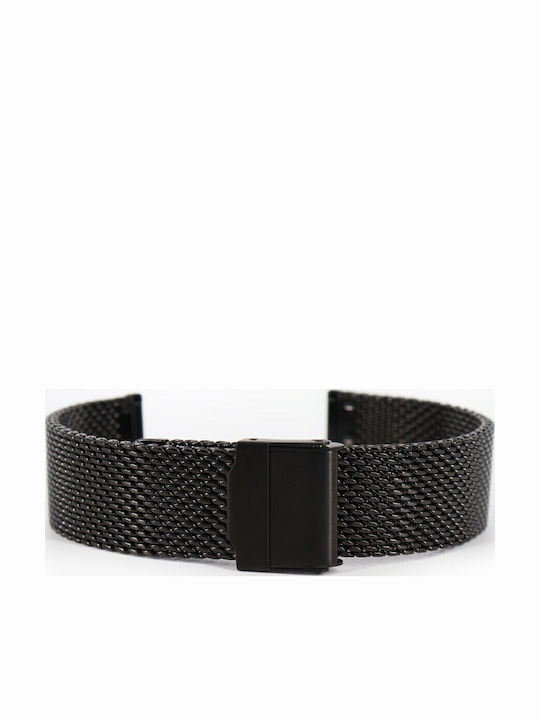 Vitopoulos Schwarz Metallisches Armband Mesh 20mm