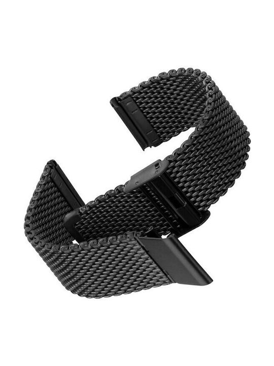 Vitopoulos Schwarz Metallisches Armband Mesh 20mm