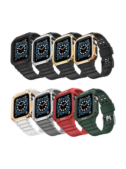 Каишка Калъф Smartwatch Тип Apple Пластмасов PU 8862Сив 42 44 45мм
