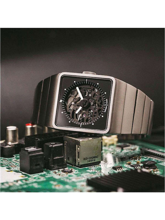 Lip Big TV Automatik Damenuhr Silber Titanium-Armband