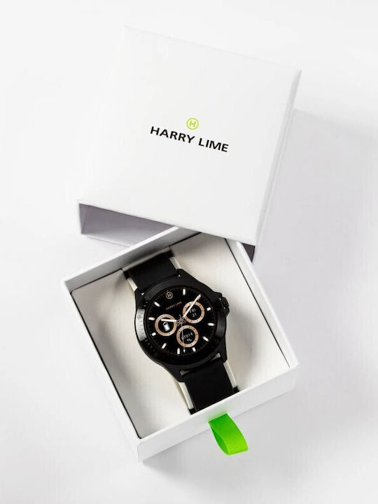 Harry Lime Ha07-2002 Mode Damenuhr Schwarz Gummi Armband
