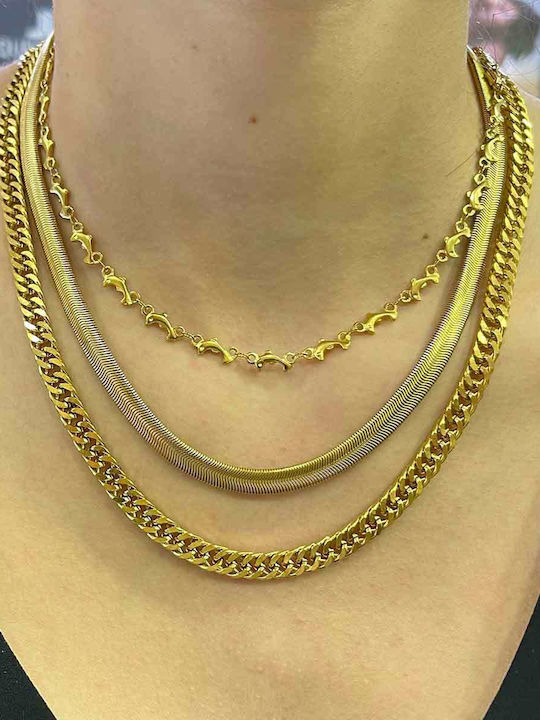 Olette Chain Gold 5mm Stainless Steel Necklace 316l 60 Cm