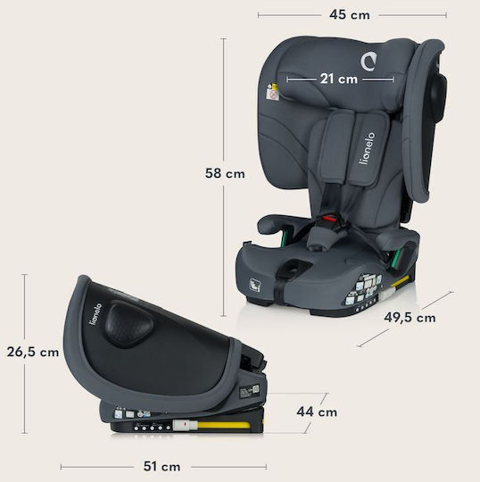 Lionelo Nelly Baby Car Seat i-Size with Isofix Black Carbon 9-36 kg