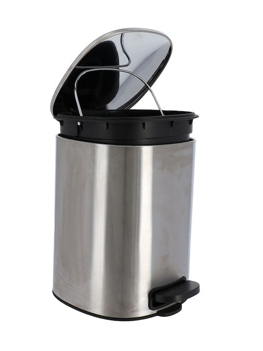 Metallic Bathroom Basket Soft Close 5lt Silver