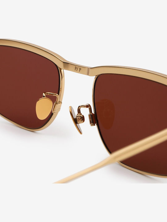 Projekt Produkt Men's Sunglasses with Gold Metal Frame and Gold Lens 476417