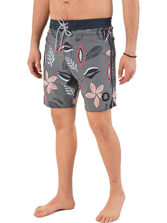 Herren-Bademode Bermuda Grau Blumen