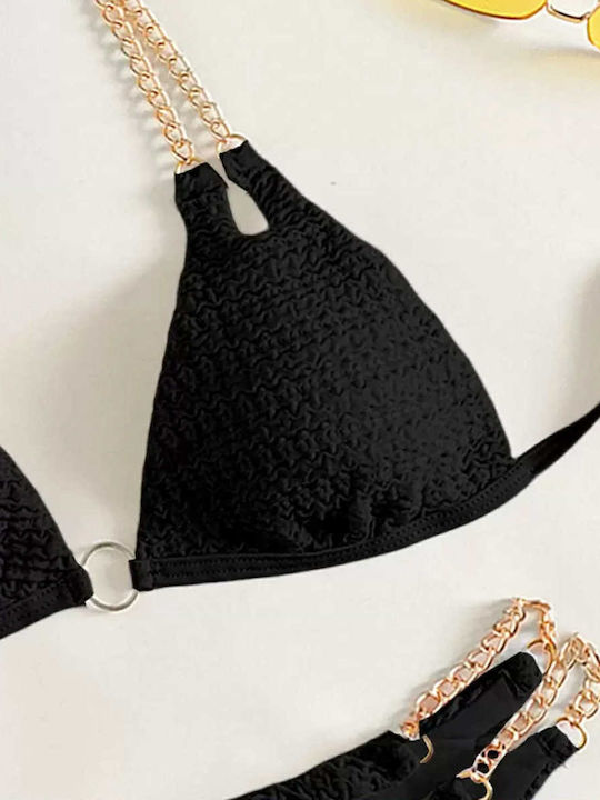 Bikini Set Top & Slip Bottom Black