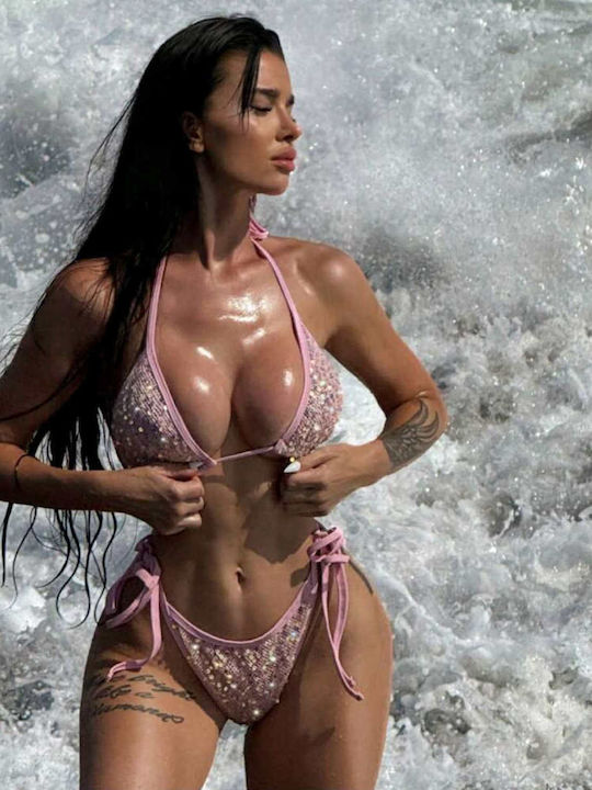 Bikini Set Top & Slip Bottom Pink