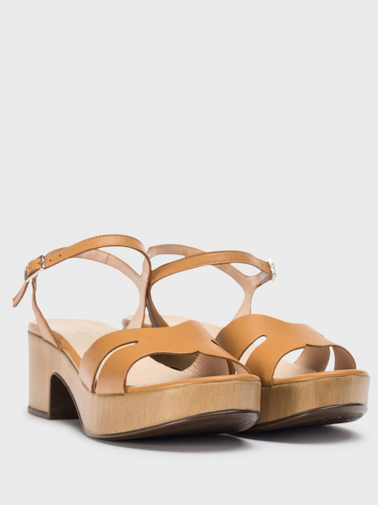 Iseo Leather Sandals Anatomic Tabac Brown