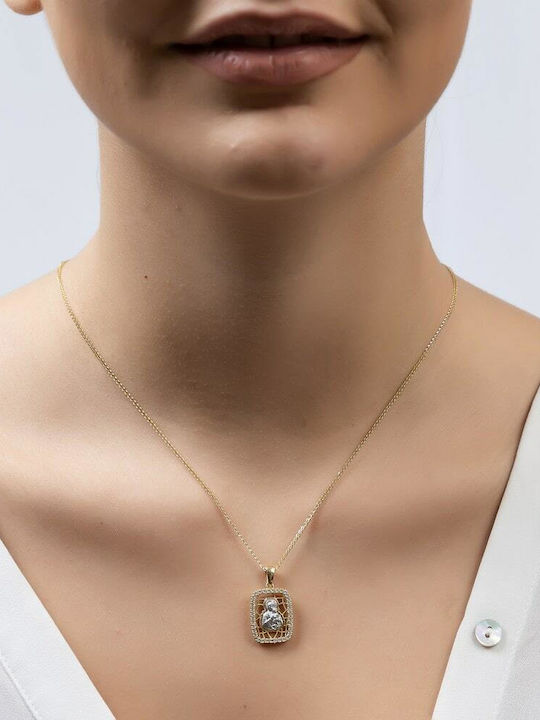 Women's Yellow Gold Talisman K14 Virgin Mary Pa11400068