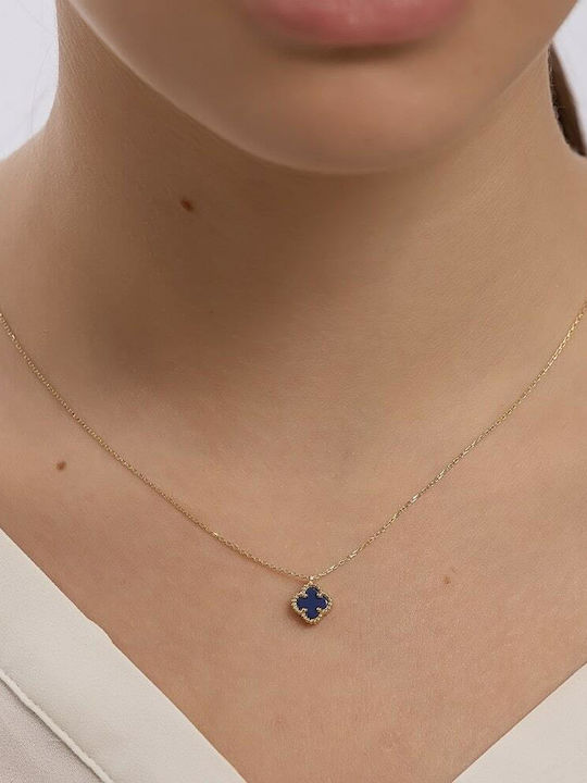 Women's Yellow Gold Necklace 14K Blue Cross Kl11100448 Women's Yellow Gold Necklace 14K Blue Cross Kl11100448