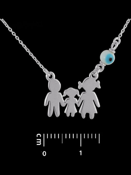 Silver 925 Necklace Family Mom Dad Girl