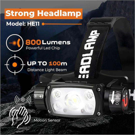 Ledholics Rechargeable Headlamp LED with Maximum Brightness 800lm