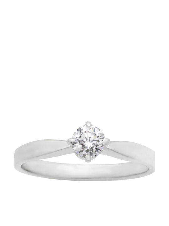 Solitärring Weißgold Brilliant 18k Drach02187