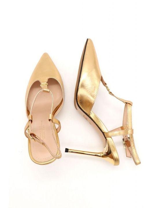 Gold Heels with Strap