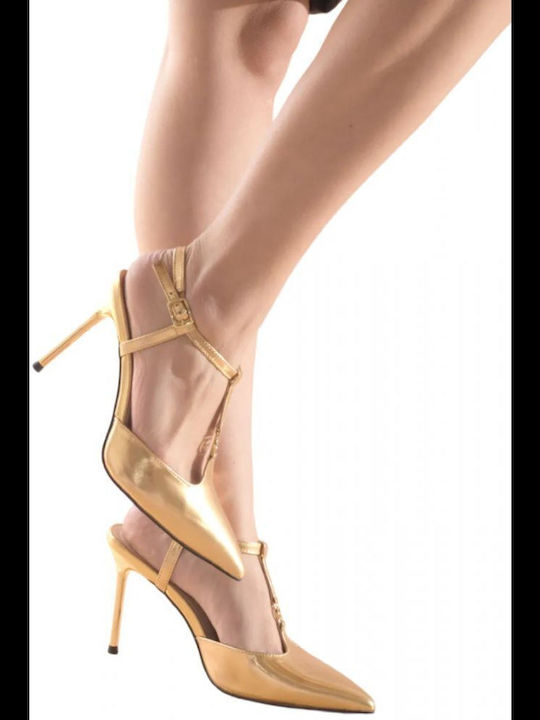 Gold Heels with Strap