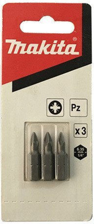 Makita Screwdriver Bits 25mm Pz3 3 Pieces