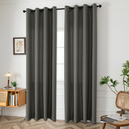 Beauty Home Mit Grommets Graue Vorhänge 140x270cm