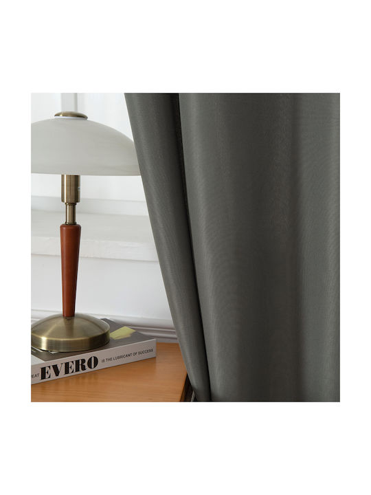 Beauty Home Κουρτίνα με Τρουκς Γκρι 140x270εκ.