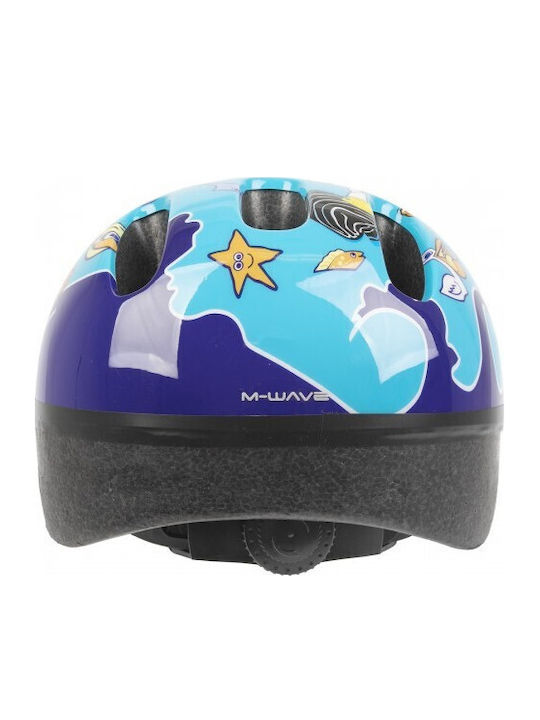 M-Wave Kids' Helmet for City Bike Blue with LED Light