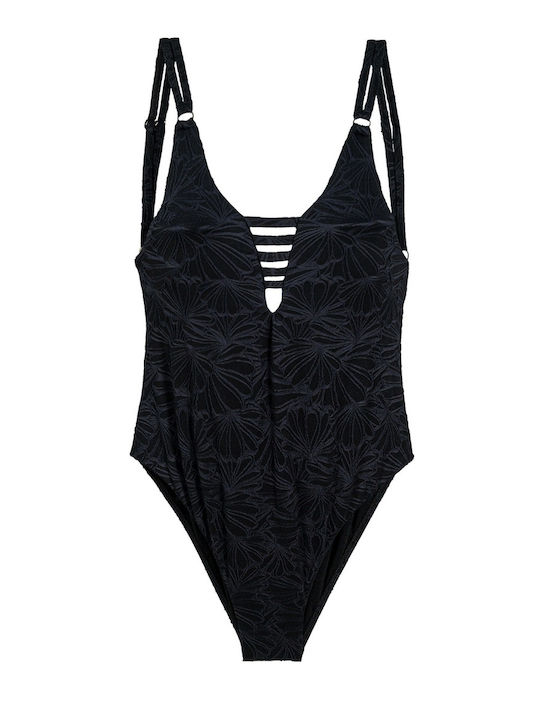 One-Piece Swimsuit with Open Back Black