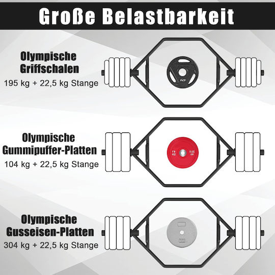 Costway Trap Bar Olympic Type Φ50mm 50cm Length without Collar