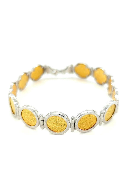 Women's Silver Bracelet 925° Disk of Phaistos Gold Plated