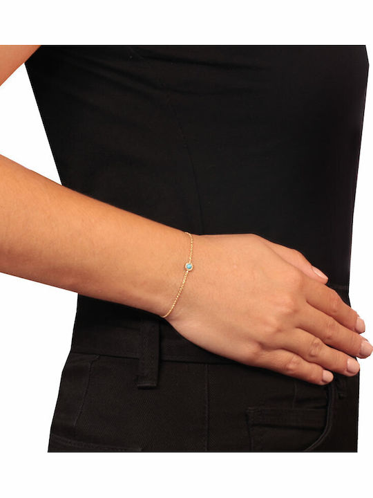 Gold 9K Bracelet Circle Turquoise