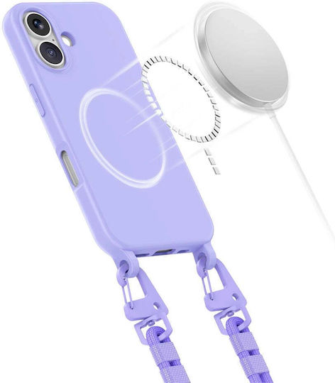 Tech-Protect MagNecklace Задна корица Силикон Лилав (iPhone 16)