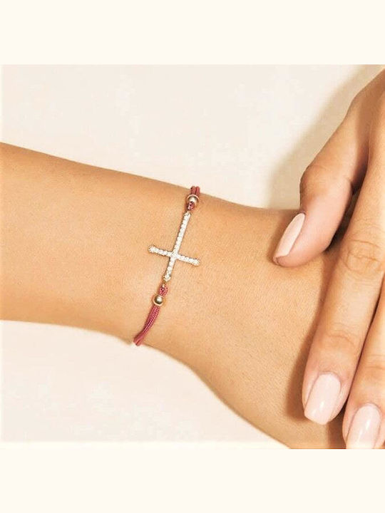 Women's Bracelet Yellow Gold Plated 14K Cross Br11100282