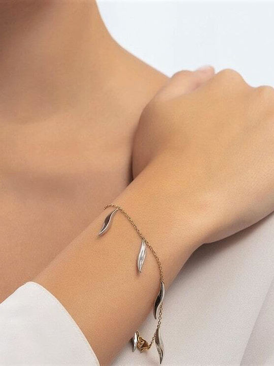 Κίτρινο Χρυσό Γυναικείο Βραχιόλι Κ14 Charms Br11400023