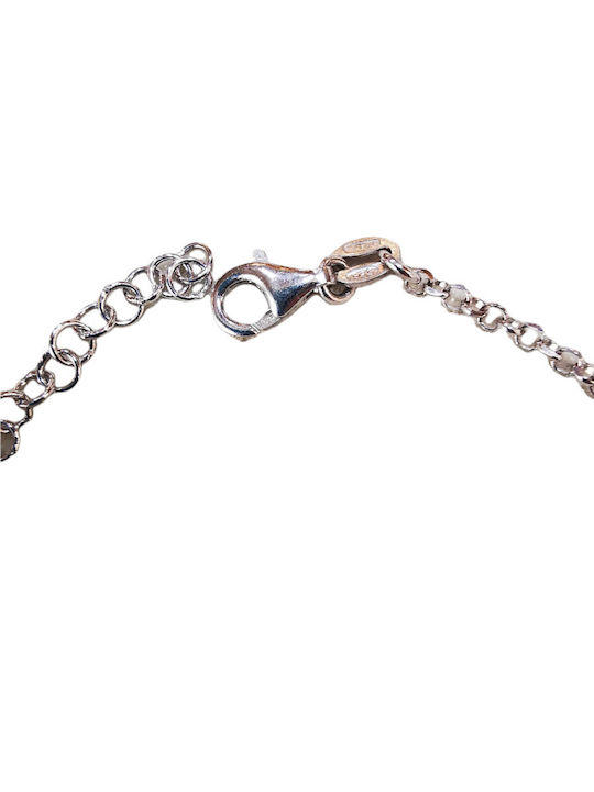 Silver Women's Bracelet with Butterfly Gold Plated Rose Gold