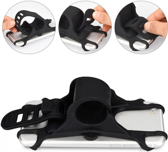 Universal Bicycle Phone Holder Kwmobile Black Silicone 45152.01